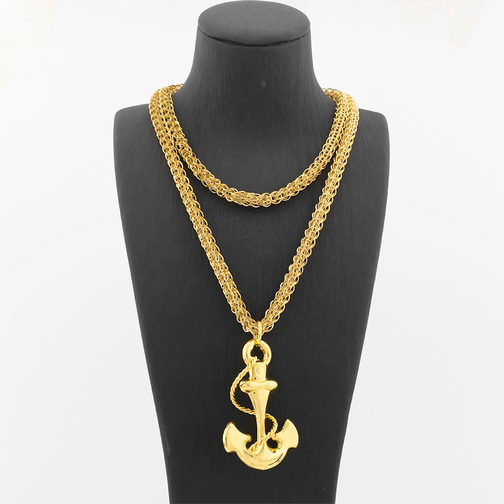 Map of Africa Pendant with 100cm Chain Women Men Big Size Gold Plated Neckalce Pendant Dubai African Fashion Jewelry Accessory