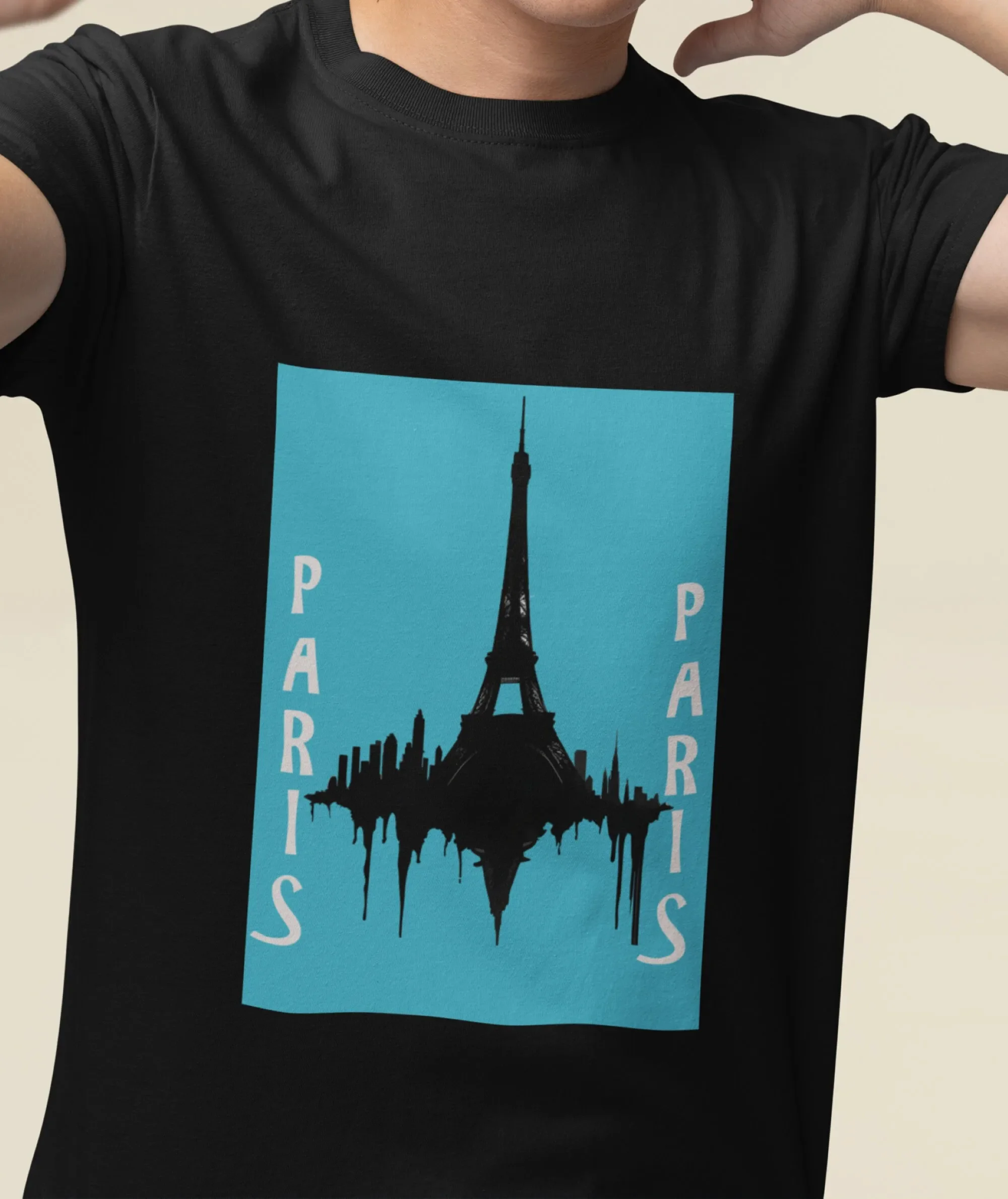 Paris skyline T Shirt Heavy Cotton Eifel tower travellers city of romance tee souvenir top capital gift