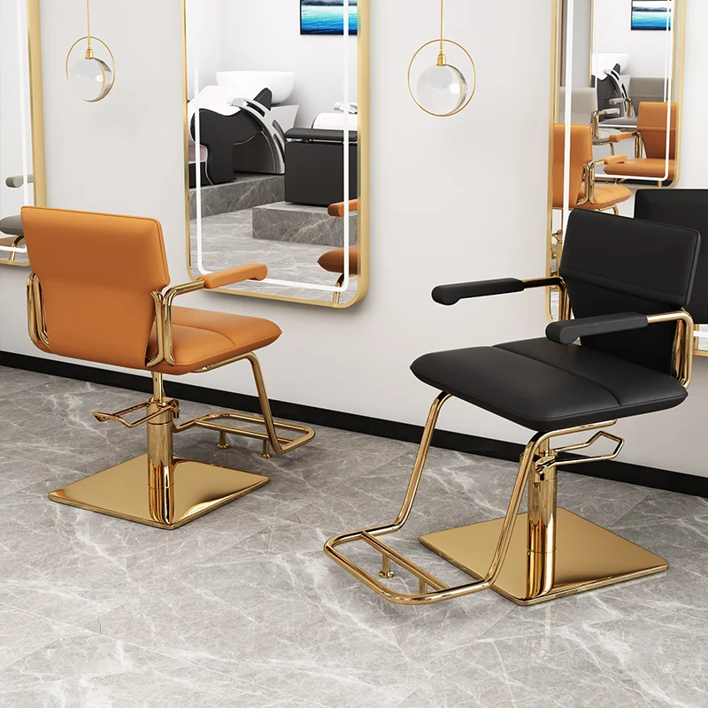 Barbershop Hair Salon Barber Chairs High-end Simple Perm Hair Dyeing Barber Chairs Ergonomic Salon Furniture Silla Barberia FYBC