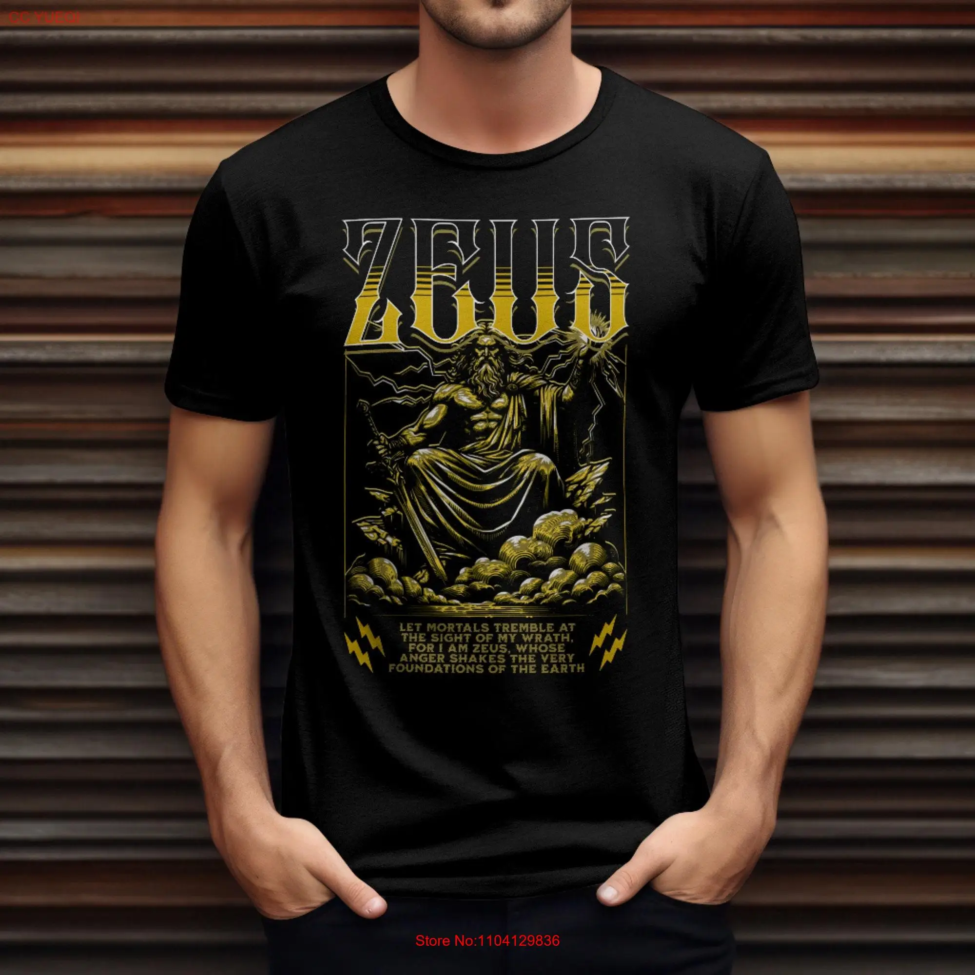 Zeus Greek God of Thunder Olympus Ancient Mythology Art T Shirt long or short sleeves