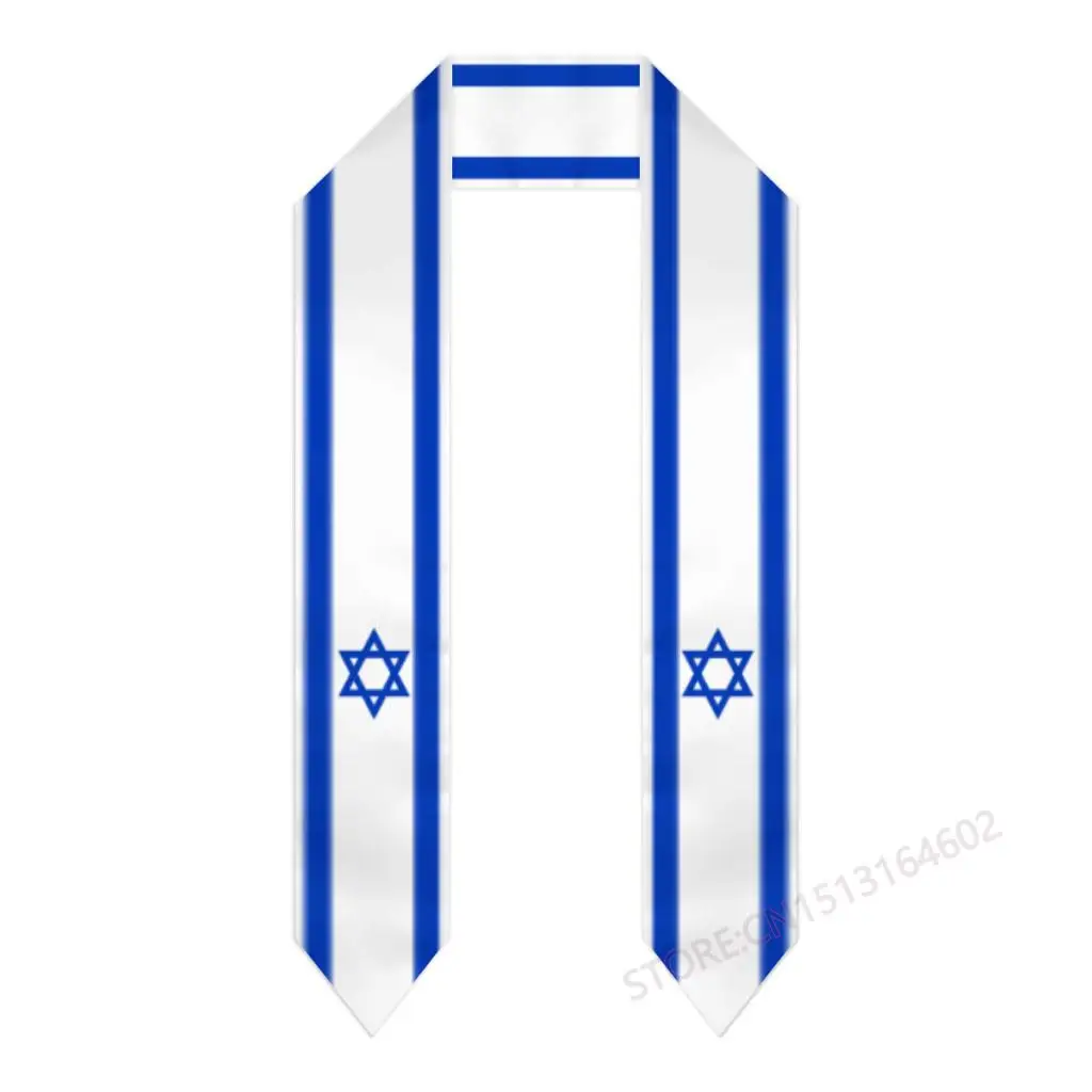 Custom Name Or Logo Israel Flag Scarf Graduation Stole Sash International Study Abroad Class of 2023 Shawl