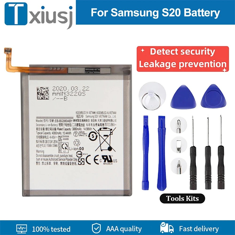 

For SAMSUNG 100% Brand New S20 EB-BG980ABY Replacement Battery For Samsung Galaxy Authentic S20 Mobile Phone Batteries+Tools