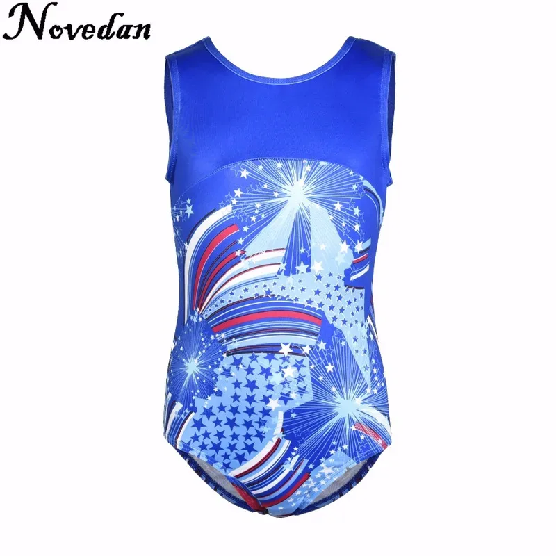 الجمباز الاطفال الشريط حجر الراين الرقص ثياب الفتيات الأطفال التدريب Biketard Dancewear فستان الباليه ob;8