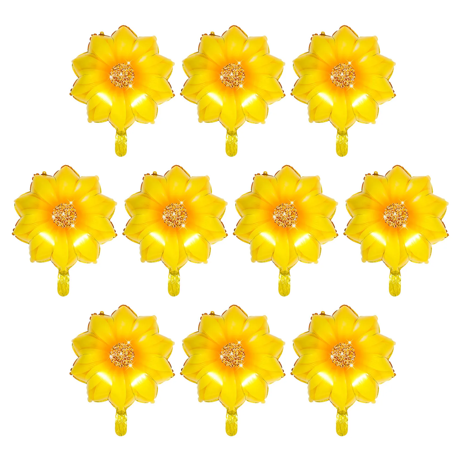 

10Pcs Flower Shape Aluminum Film Balloons Sunflower Birthday Balloons Party Decor Decorative Balloon Layout Colorful