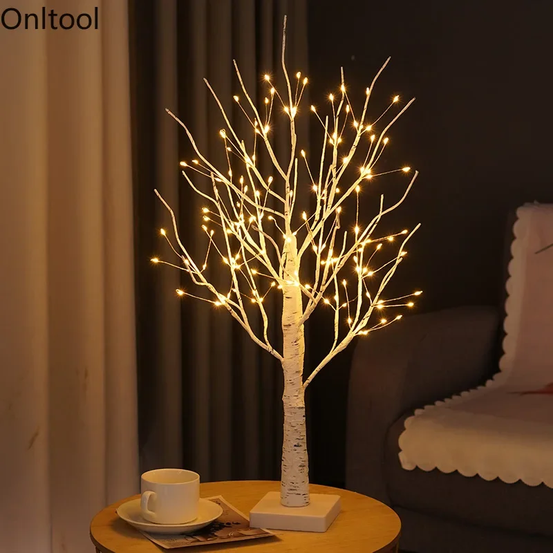 Lumière LED d'arbre de bouleau de Noël, décoration de la maison, lumière intérieure, décoration de fête, lumière chaude, paysage d'arbre Shoous