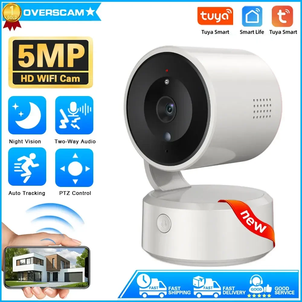 

5MP PTZ WiFi Security Camera Mini 2-Way Audio 360° Indoor Wireless Video Surveillance CCTV Cameras Smart Home Baby Monitor Tuya