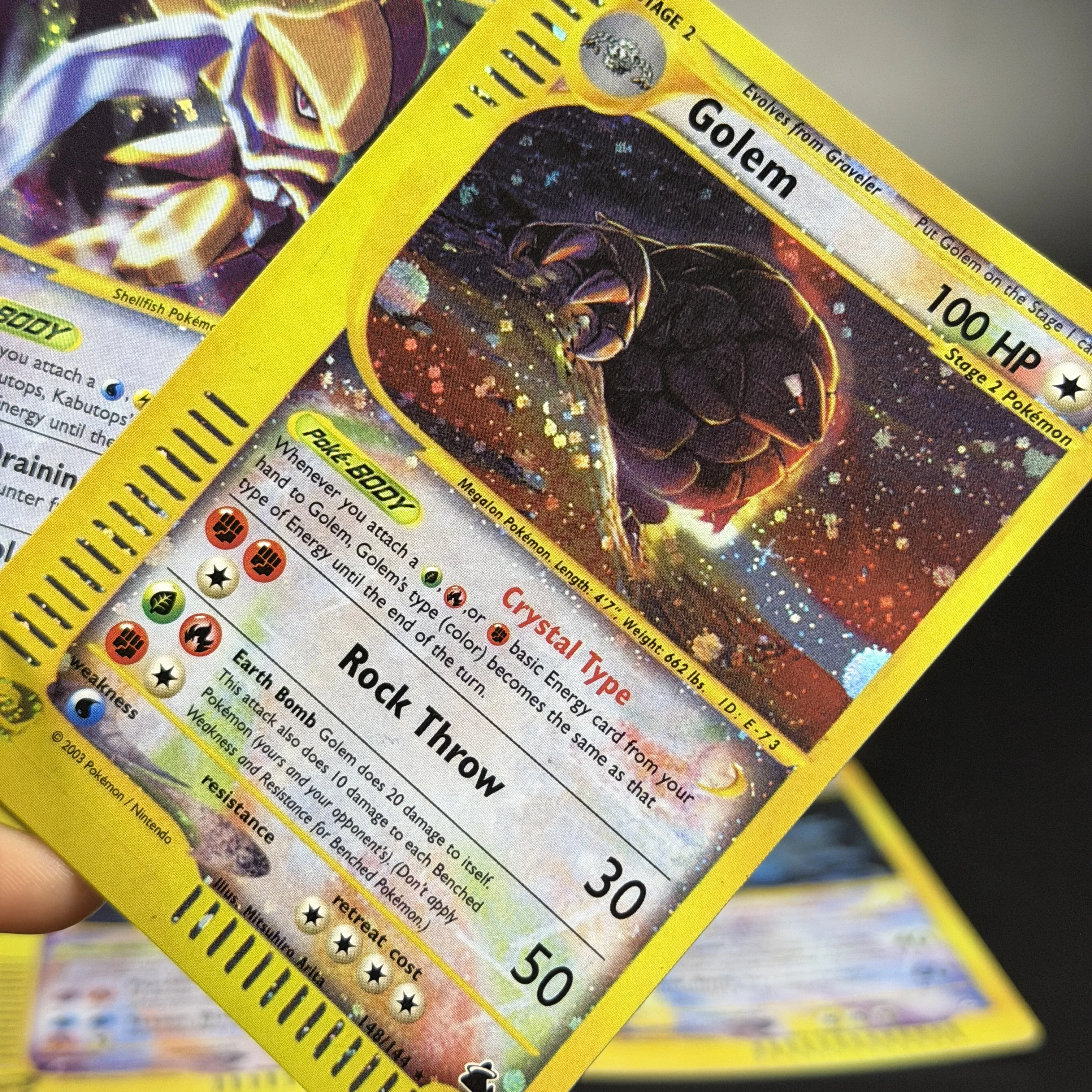 PTCG Vintage e-Series Crystal Type Set Skyridge Aquapolis Kabutops Lugia Kingdra Crobat Golem Nidoking Holo Foil Proxy-Karten – Detail 7