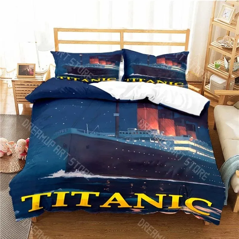 3D Printed Titanic Moive Bedding Set for Boys Girls Duvet Cover And Pillowcase Included Twin Queen King Full Single Double Sizes