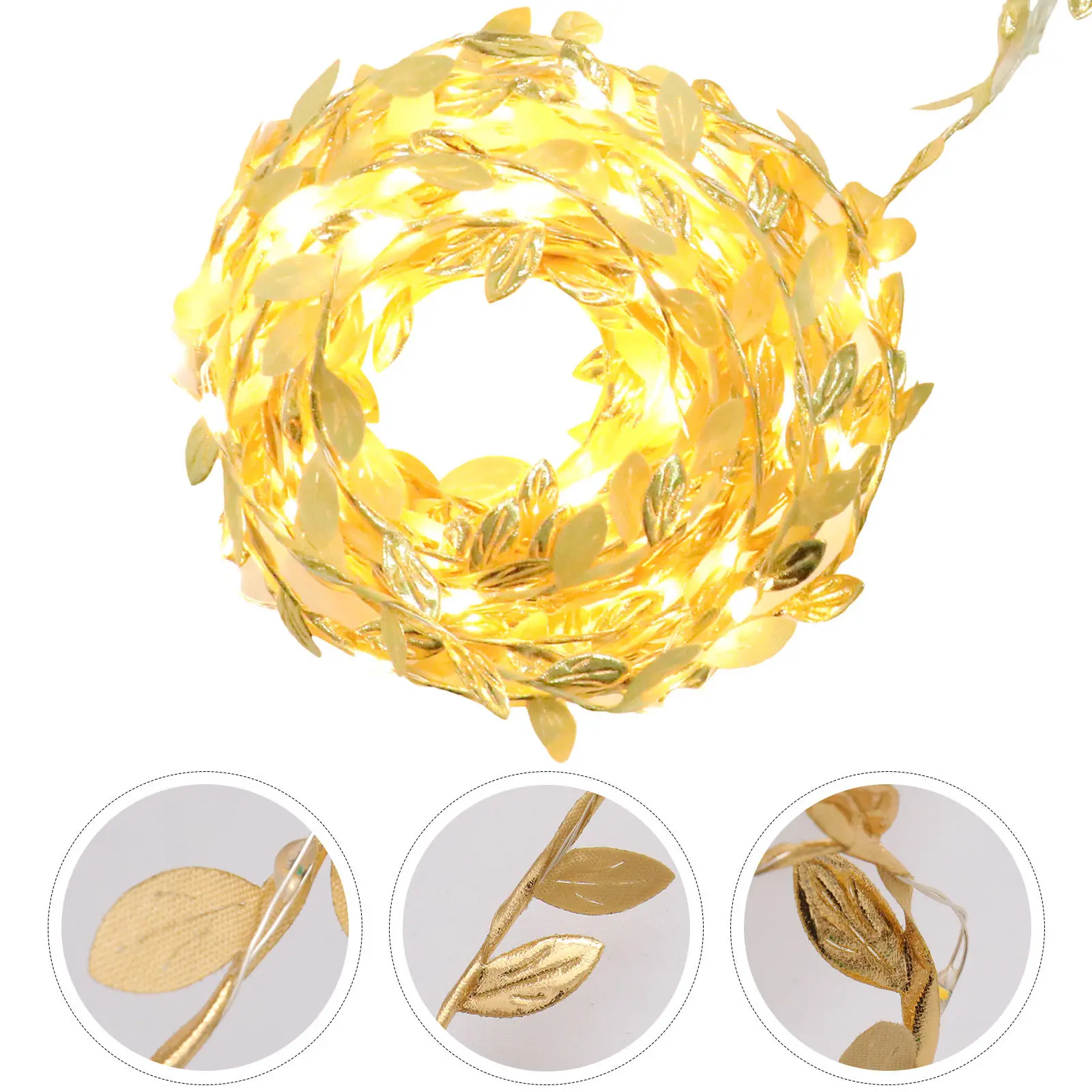 

1Pcs Leaf Rattan Energy Light String Garden Outdoor Decorative Light Golden Color for Christmas Birthday Wedding Party