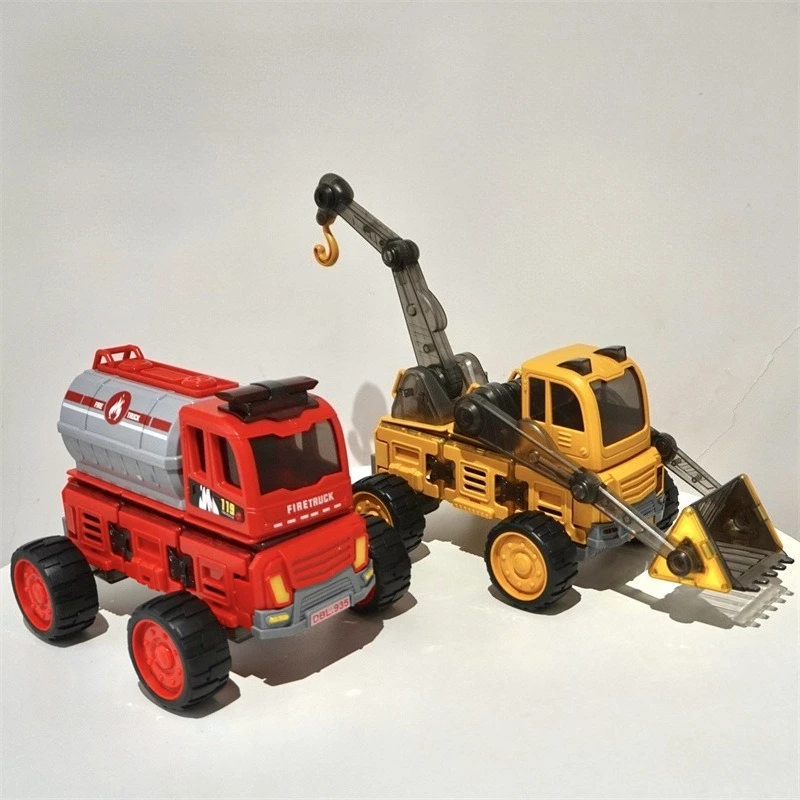 ألعاب مغناطيسية لمركبات الهندسة لشاحنة الإطفاء للأطفال، كتل مغناطيسية للأطفال، مجموعة ألعاب منشئ لبناء الأولاد