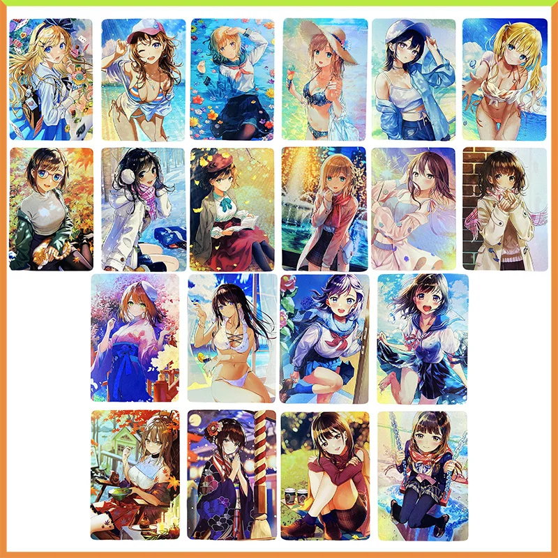 

Anime Goddess Story DIY ACG Tabletop Battle Game Laser Cards Hoshino Ai Mona Toys for boys Collectible Cards Birthday Present