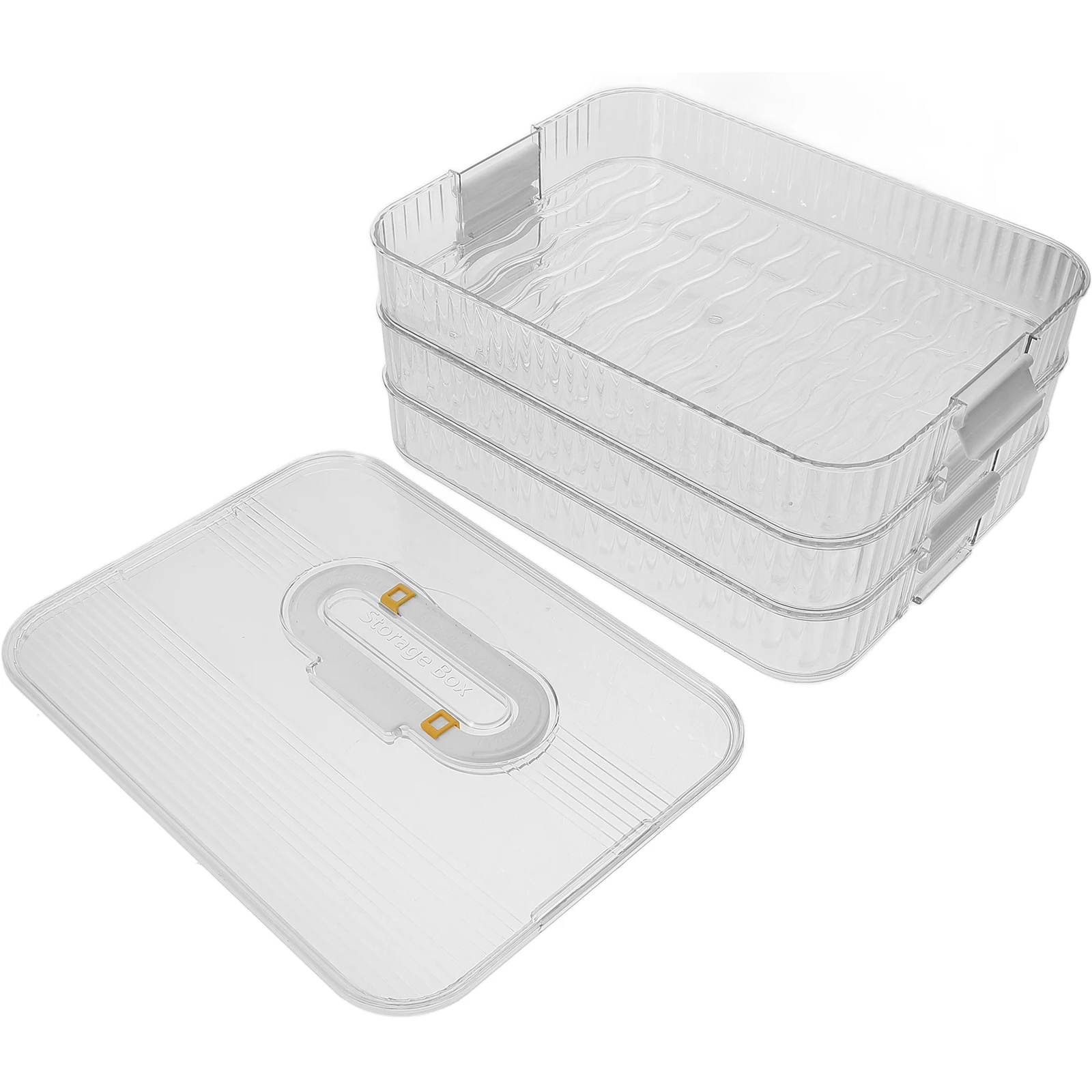 

Refrigerator Meat Container 3 Layers Transparent Fridge Storage Case for Bacon Dumpling Food Organizer Refrigerator Box