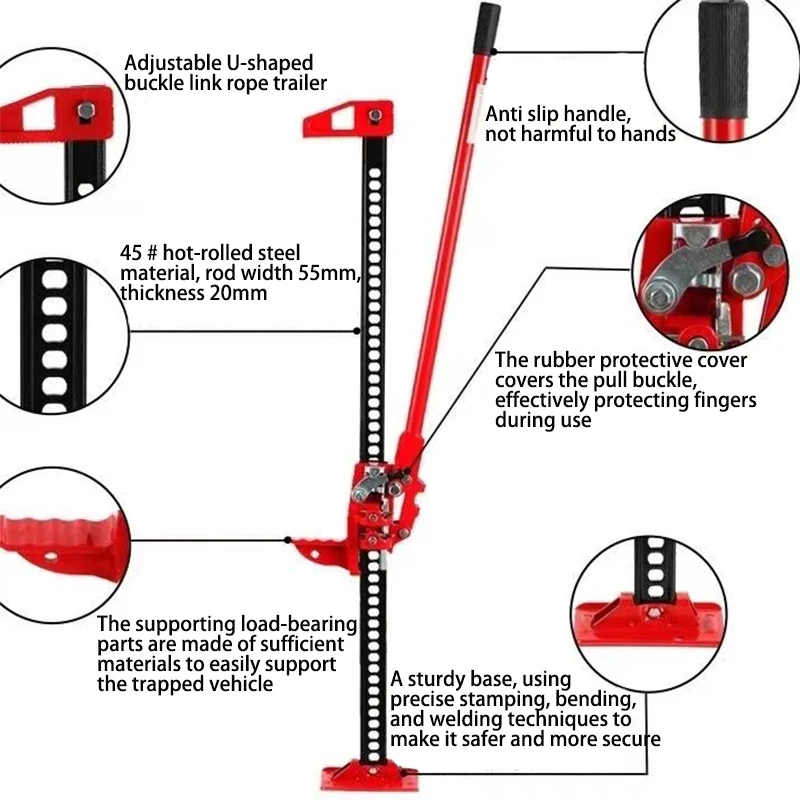 20 /33 Inch Car Jack Manual Off-road Vehicle Rescue Jack Car Monkey Climbing Bar Front Bar Holder Off-road Jack Recovery Lifter