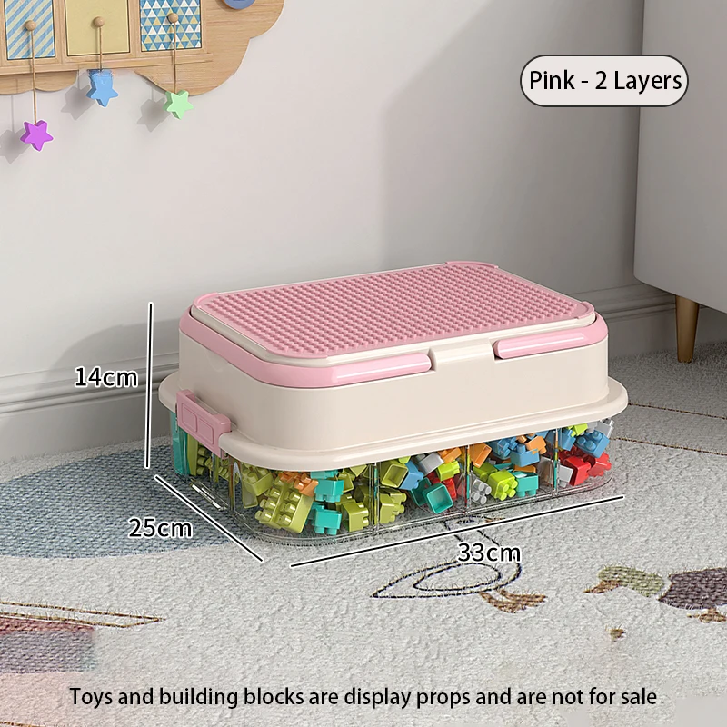 Toys Organizer Storage Case for Lego Box Kids Toy Stackable Building Blocks with Lids Bins Adjustable Lego Storage Containers