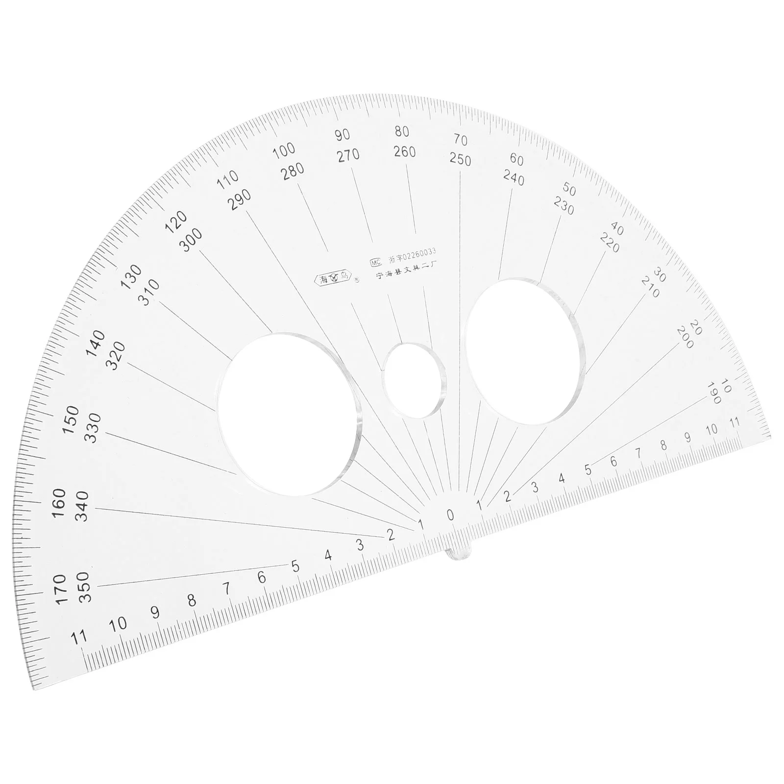 Metric System Large Semicircle Protractor Student Geometric Math Triangle Drafting Ruler Plastic Clear