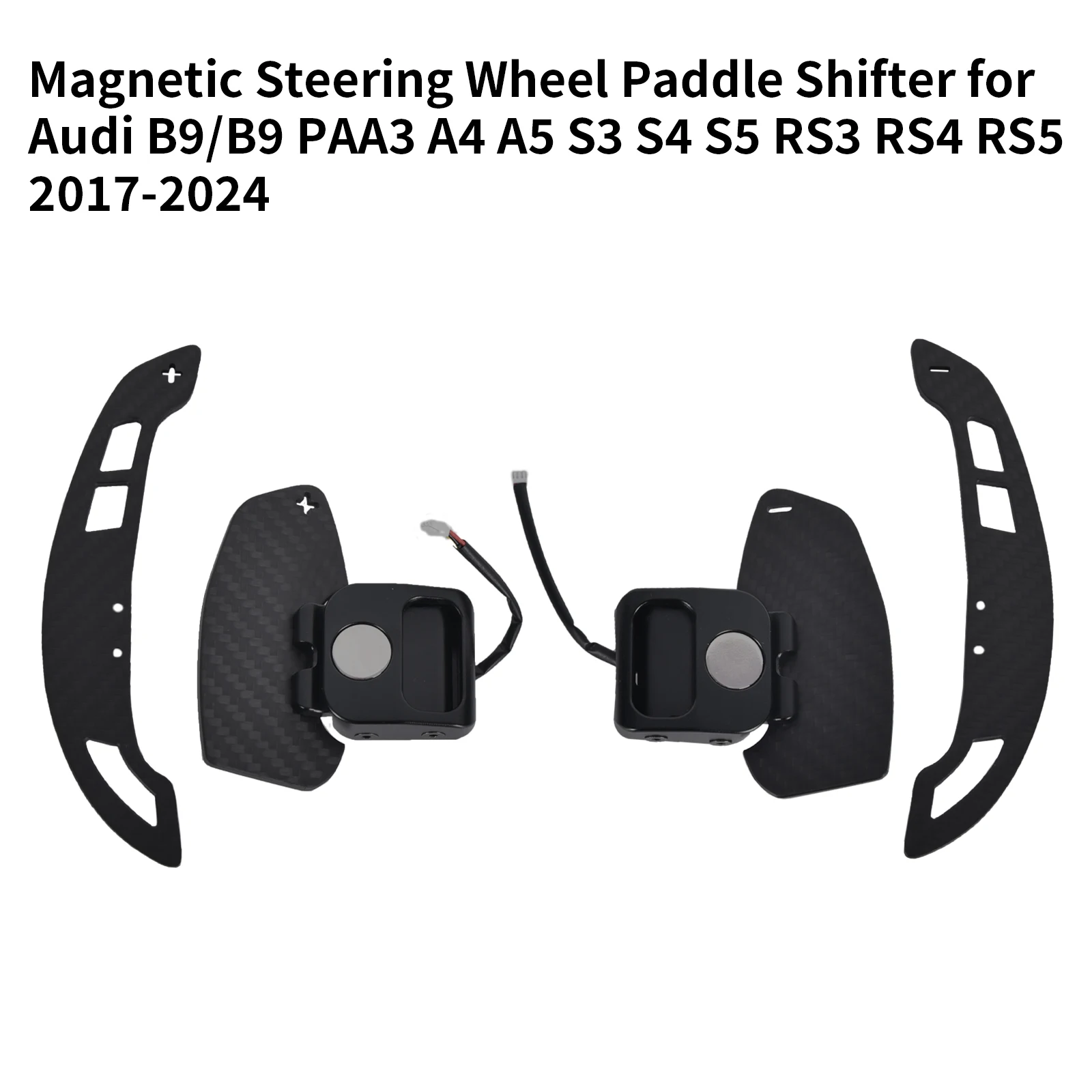 Steering Wheel Magnetic Carbon Fiber Paddle Shifter for Audi B9/B9 PA A3 A4 A5 S3 S4 S5 RS3 RS4 RS5 2017-2024 Shift Paddles