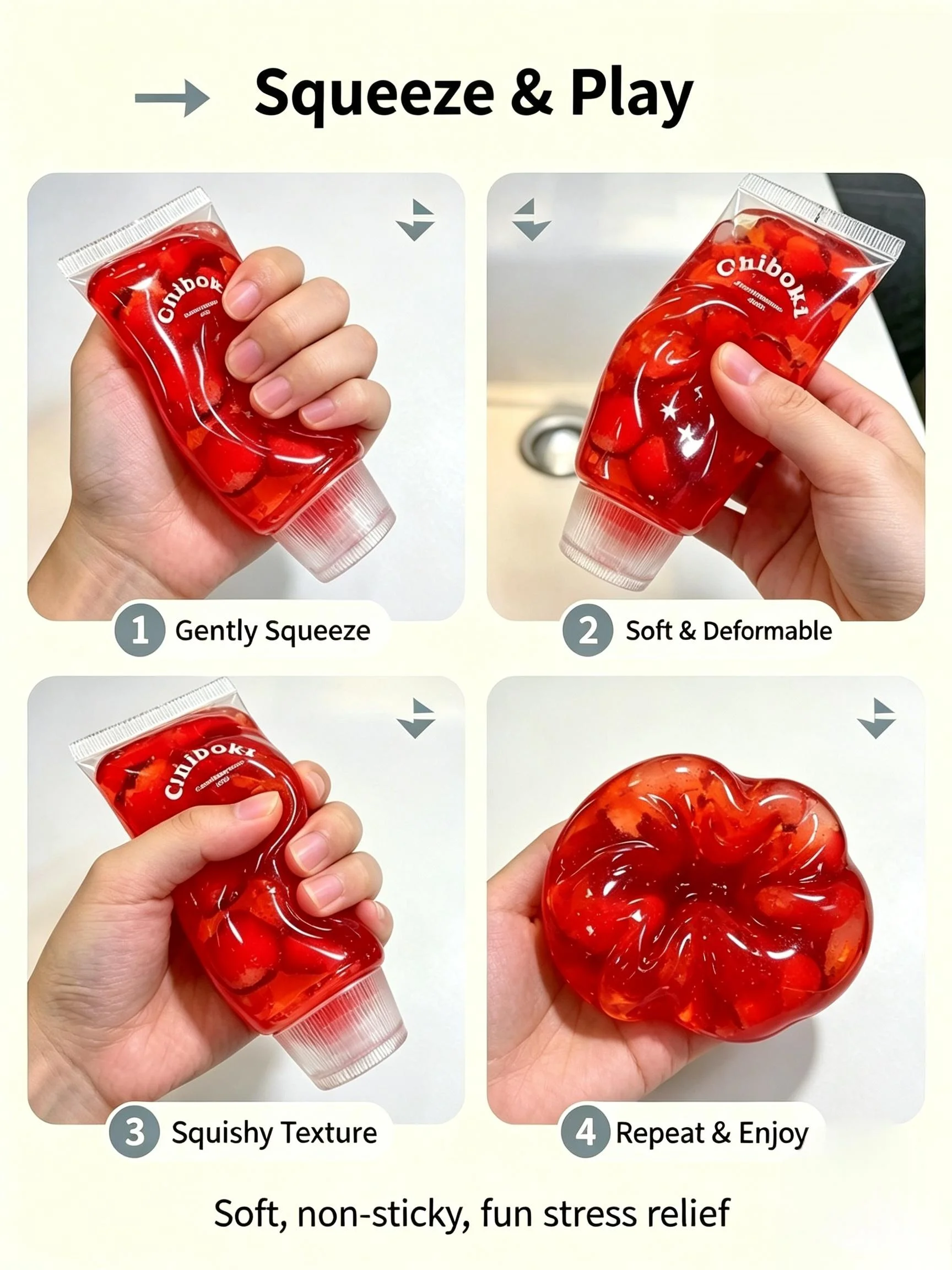 Fruit Filled Maltose Toothpaste Stress Relief Toy Soft Slow Rising Deformable Squeeze Squishy Fidget Sensory Toy
