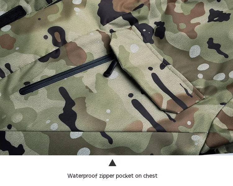 Custom Camouflage Print Waterproof Ski Jacket + Pants Mens Snowboard Suit Snow Wear Ski clothes for man Ski Suit