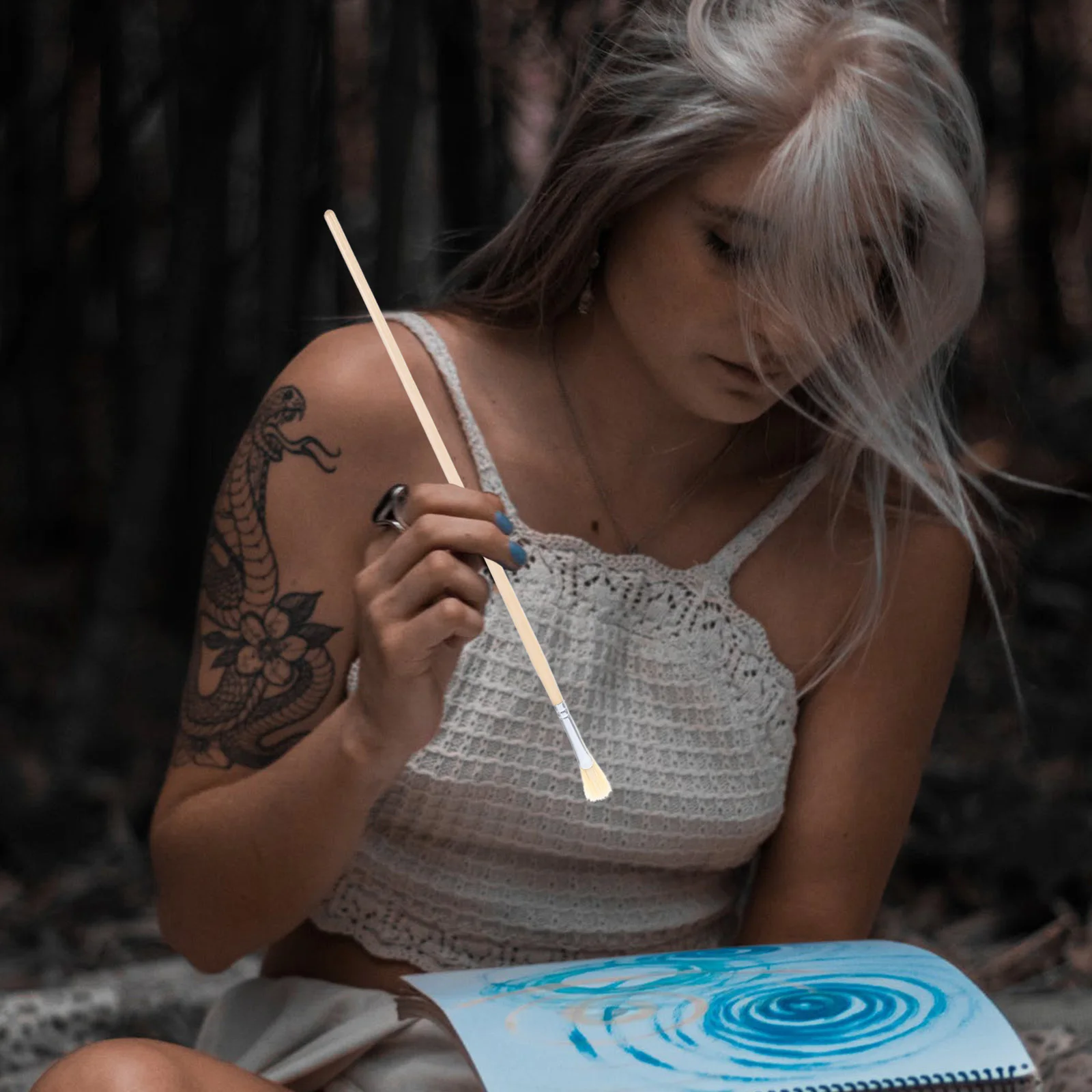 3 قطع من فرش الرسم الزيتي مجموعة فرش الرسم الاحترافية للفنانين المائي من الأكريليك جدار الفن المحمول المقاوم للاهتراء #4