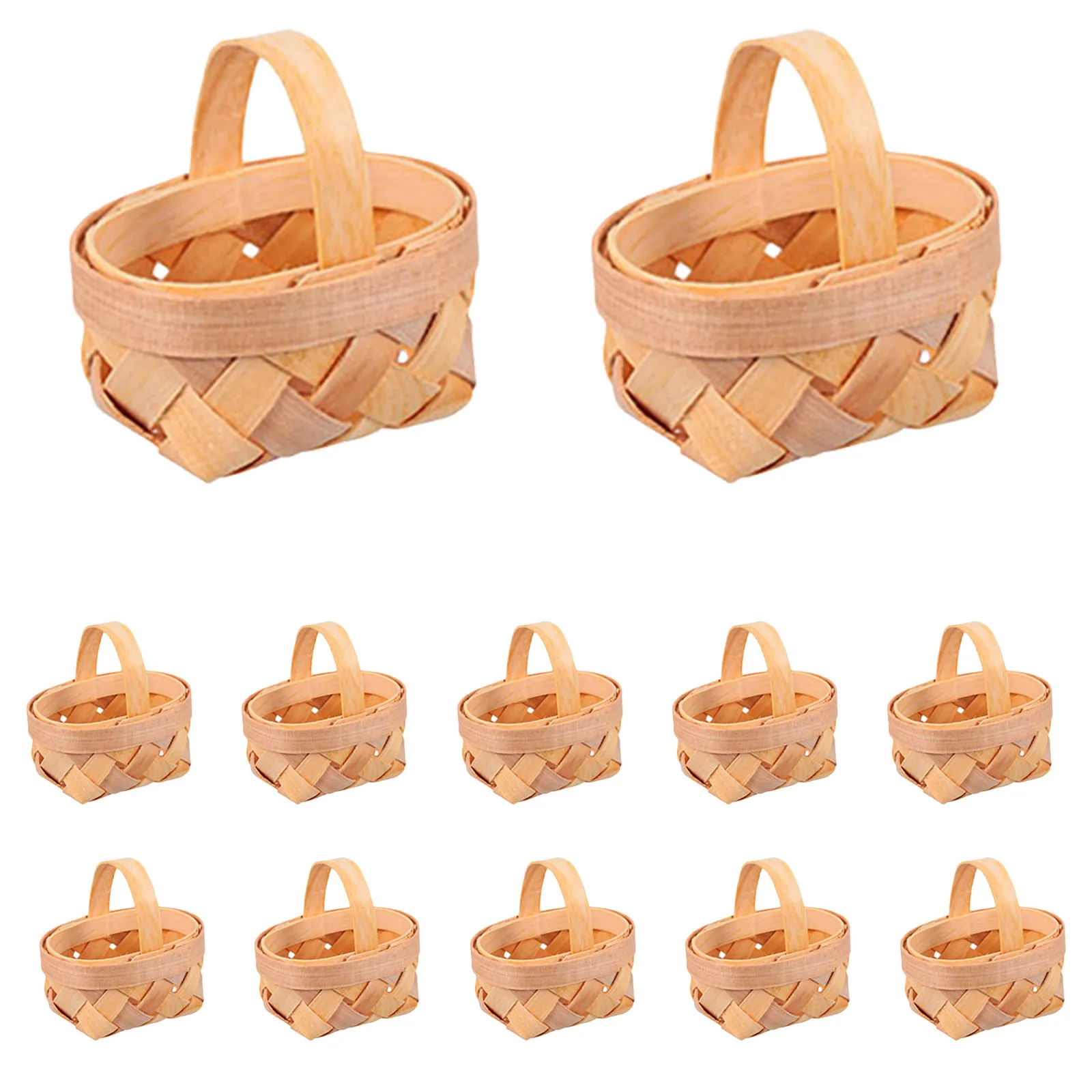 

Набор из 16 мини-корзинок для подарков, плетеных из натуральных деревянных брусков, контейнеры для хранения, для праздничных мероприятий, свадеб, вечеринок, конфет, декоративные коробки