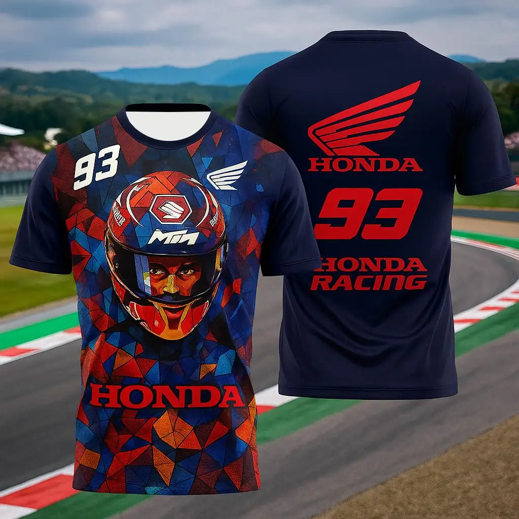 

Мужская футболка Honda Racing, быстросохнущая, легкая, с коротким рукавом, дышащий мотоциклетный трикотаж, спортивная одежда для лета, езды на открытом воздухе