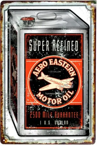 Tin Sign 8 x12  Aero Easten Motor Oil Super Refined Vintage Car Art Retro Signs