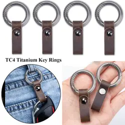High Quality Outdoor Real Titanium Alloy Man Car Keychain Key Rings Male Creativity Gift Keychains Buckle Pendant