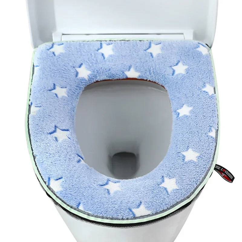 Luminous Toilet Seat Cover Soft Warm Mat Universal Washable Removable Zipper Cover Bathroom Toilet Lid Pad Case Cushion