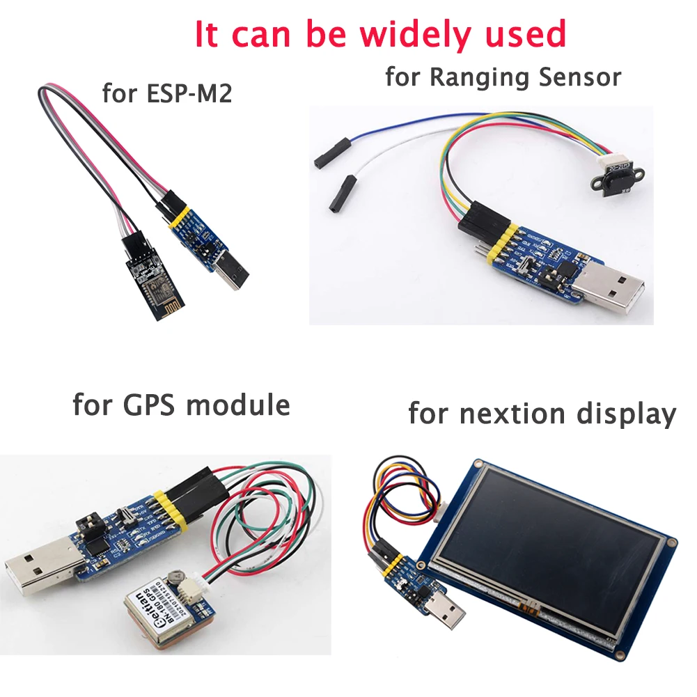 CP2102 USB to TTL Serial Converter Module 6 in 1 3.3V 5V TTL RS232 RS485 Adapter with 4Pin Dupont Jumper Wire