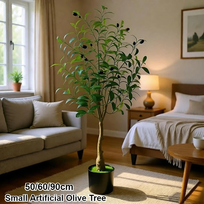 

Small Artificial Olive Tree Plant Nordic Style Luxury Potted Green Olive Tree 50/60/90cm Home Interior Living Room Decorations