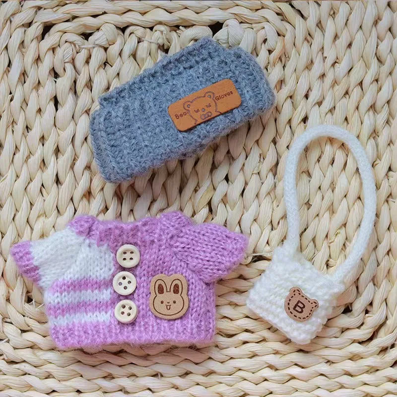 17 سنتيمتر لطيف صغير أفخم دمية الملابس الزي اكسسوارات لكوريا Kpop Exo Labubu المعبود الدمى الأرنب سترة الملابس DIY بها بنفسك الاطفال هدية