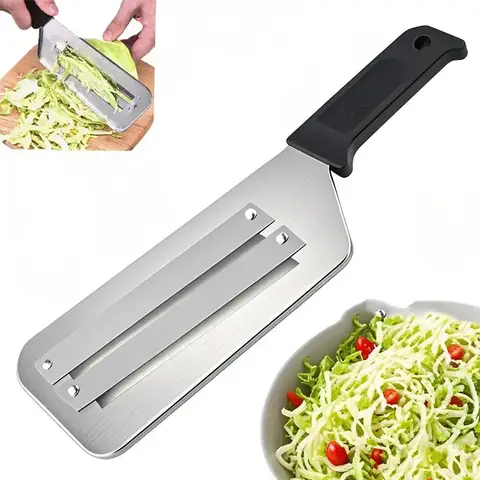 Dual Blade Julienne Cutter, Julienne Peeler Vegetable Peeler, Stainless Steel Shredder Knife, Stainless Steel Dual Blade Julienne Cutter, 2026 New Cabbage Shredder (Black)
