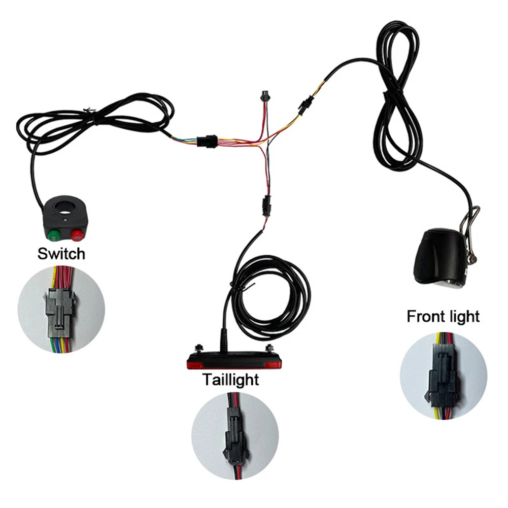 

New Practical Ebike Headlight Tail Lights Tail Lights 1 Set ABS Plastic Accessory Ebike Headlight Replacement Components Part