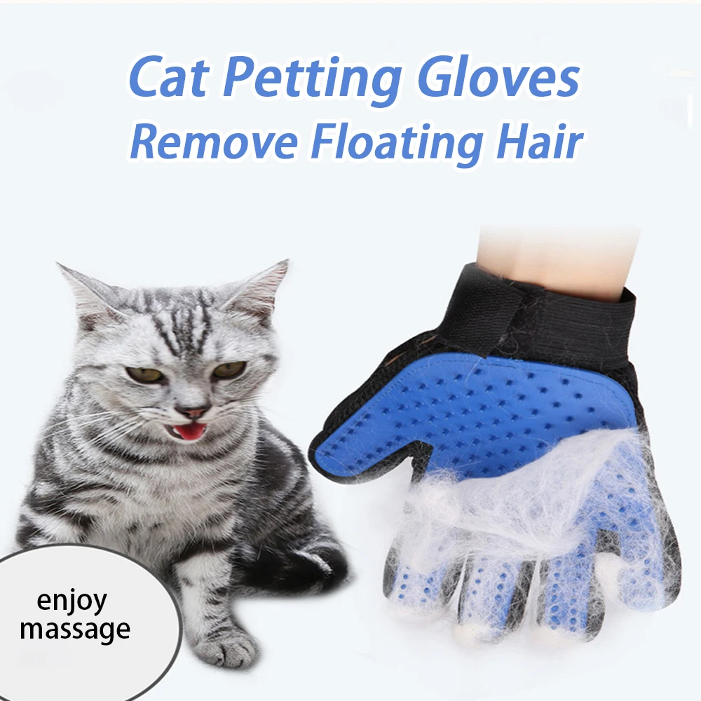 Pet Cleaning Gloves Remove Floating Hair Massage Comb Petting Cat Gloves Silicone Hair Removal Thicken Bath Pet Gloves