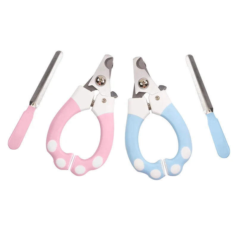 Professional Pet Nail Clippers Dog Cat Stainless Steel Two-color Labor-Saving Nail Clippers Convenient Beauty Cleaning Supplies