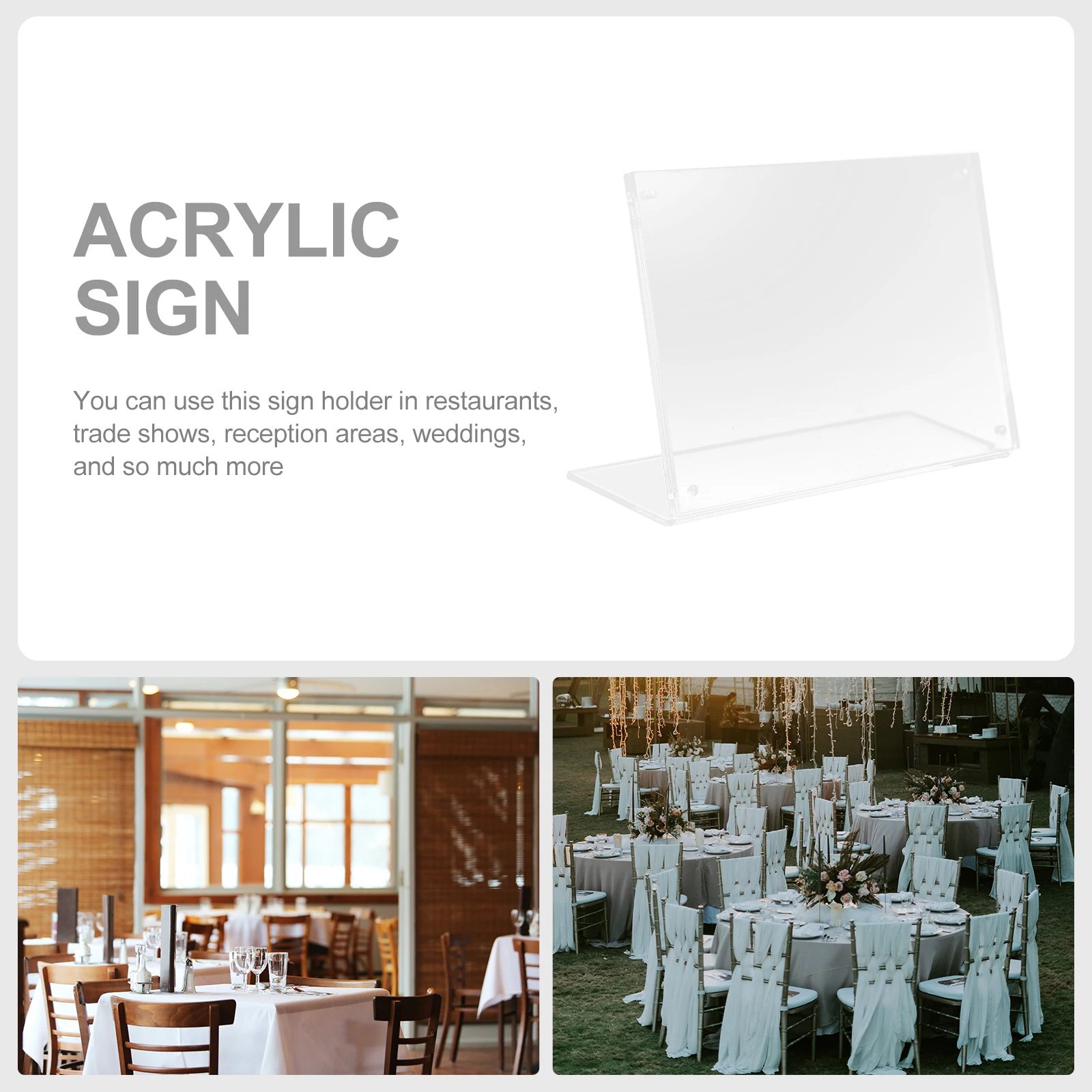 

Acrylic Table 100x150x50mm Stable Base Vertical St Display Holders Table Top Sign Holder Poster Sign Wedding Menu Brochure Ad
