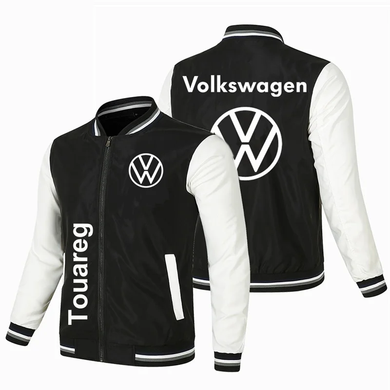 New Volkswagen logo printed jacket, men's casual zipper jacket for autumn and winter 2025, high-quality baseball jacket