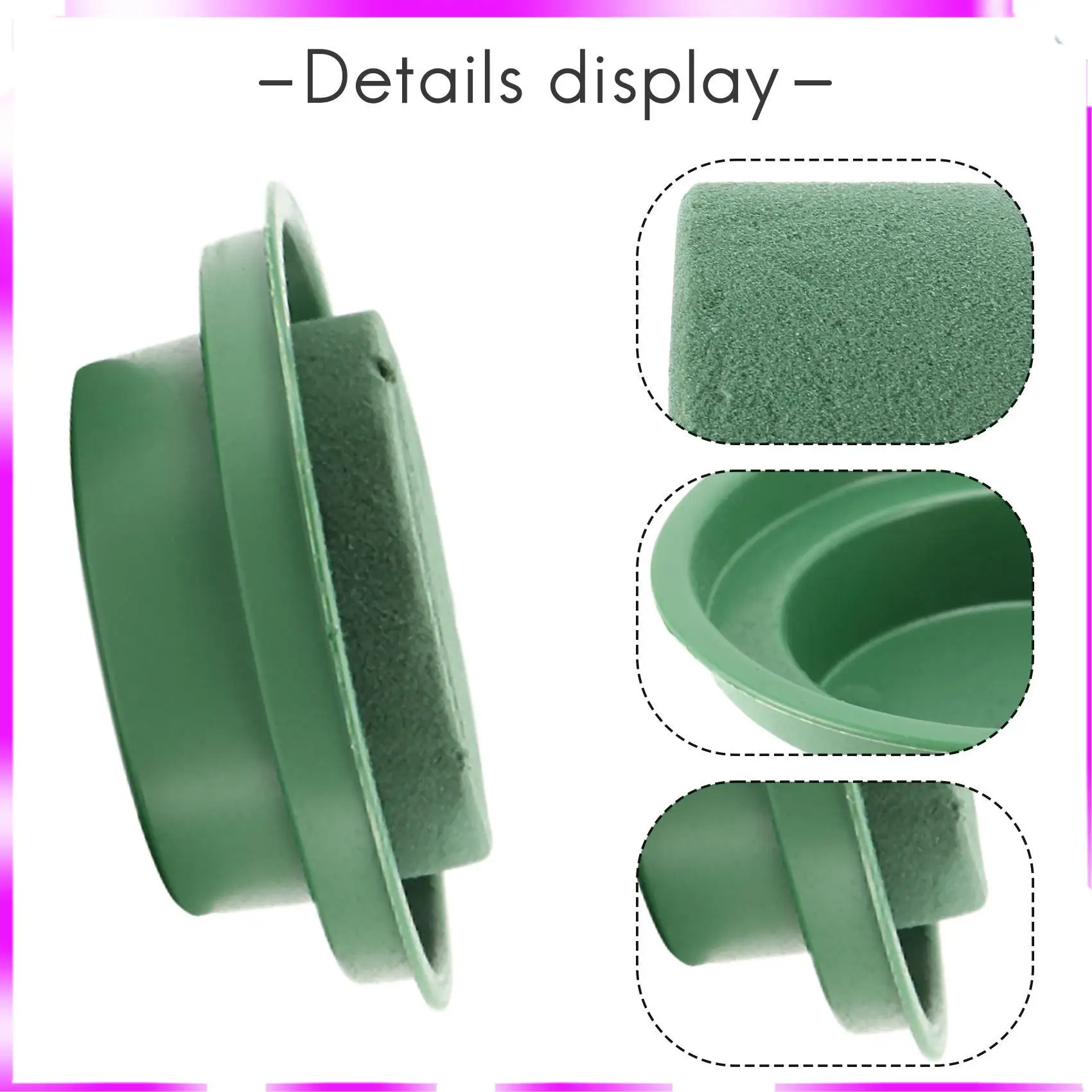 N98R 꽃꽂이 키트 - 테이블 중앙 장식품, 결혼식 통로 꽃, 파티용 단일 디자인 그릇에 6팩 라운드 꽃무늬 폼