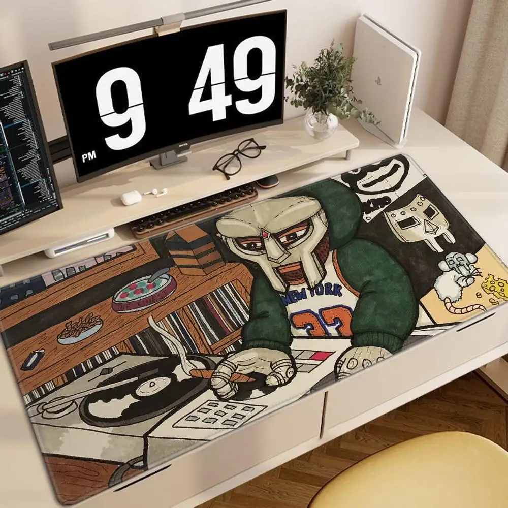 MF DOOM 랩퍼 마우스 패드 게임용 사무실 책상 컴퓨터 용 대형 미끄럼 방지 잠금 장치