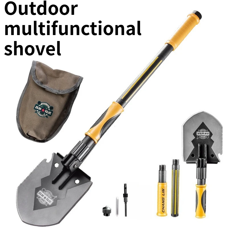

New Outdoor Multi-function Folding Shovel Portable Vehicle Mounted Special Steel Shovel Camping Survival EDC Tool