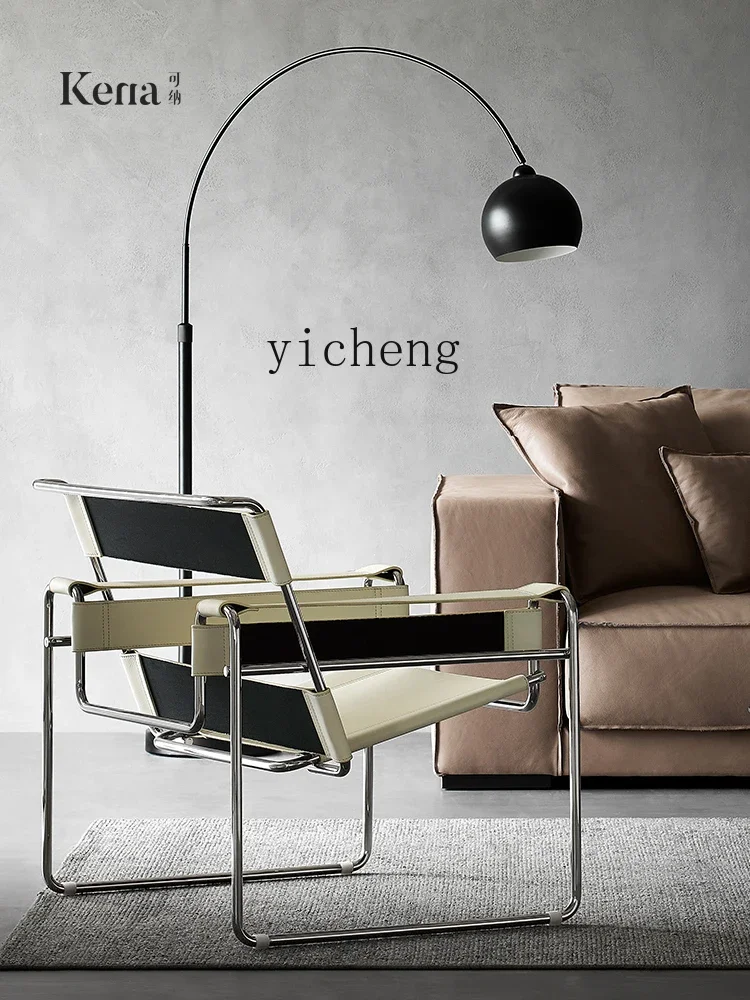 YY Genuine Leather Single-Seat Sofa Chair Modern Minimalist Vassili Chair Retro Leisure Chair