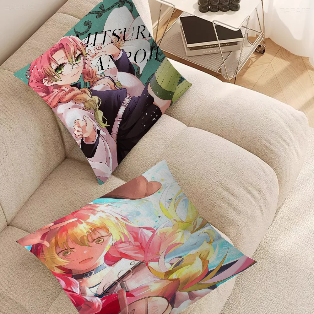 

Demon Slayer Kanroji Mitsuri Pillowcase Toon Gift Cushion Cover Bedroom Home Sofa Chair Seat Decor Pillow Case