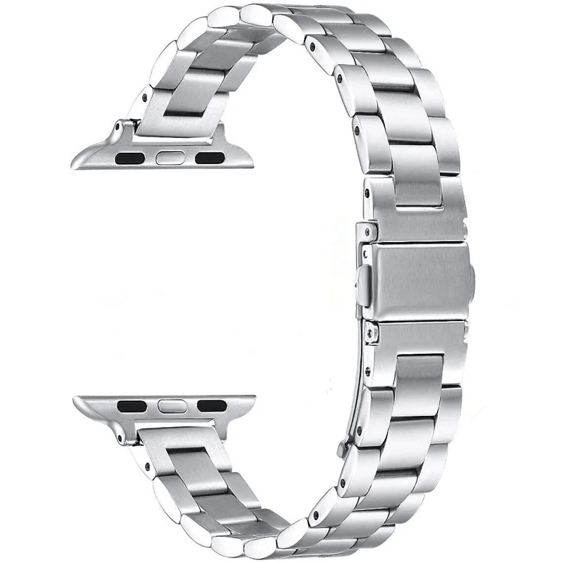Thin Band For Apple Watch Band 45 44 42 41 40 38mm,Slim Stainless Steel Wristband Metal Replacement Adjustable Strap for iWatch image 4