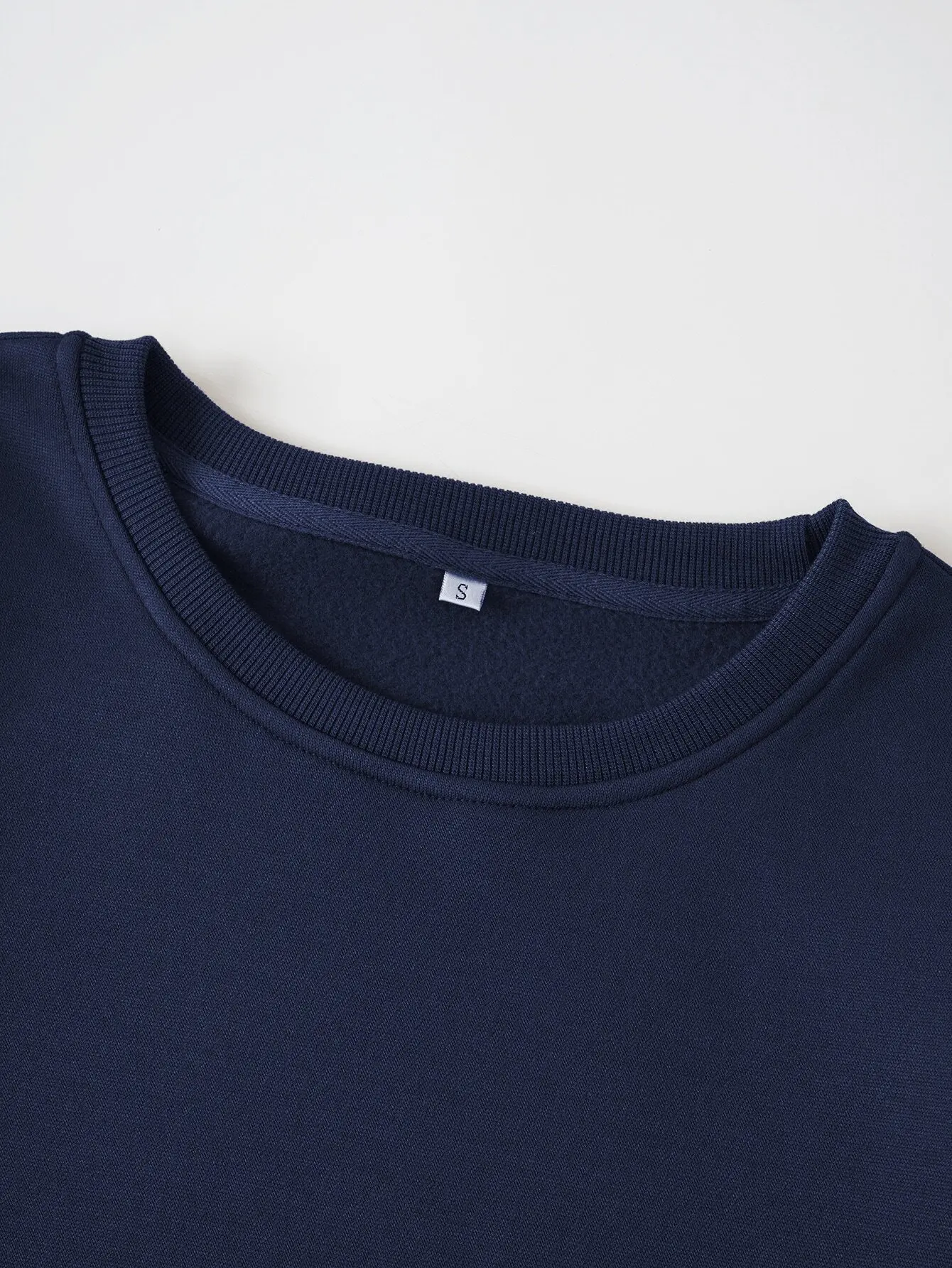 여성용 솔리드 라운드 넥 열 안감 스웨트셔츠, 긴 소매 캐주얼 풀오버, 가을 학교복