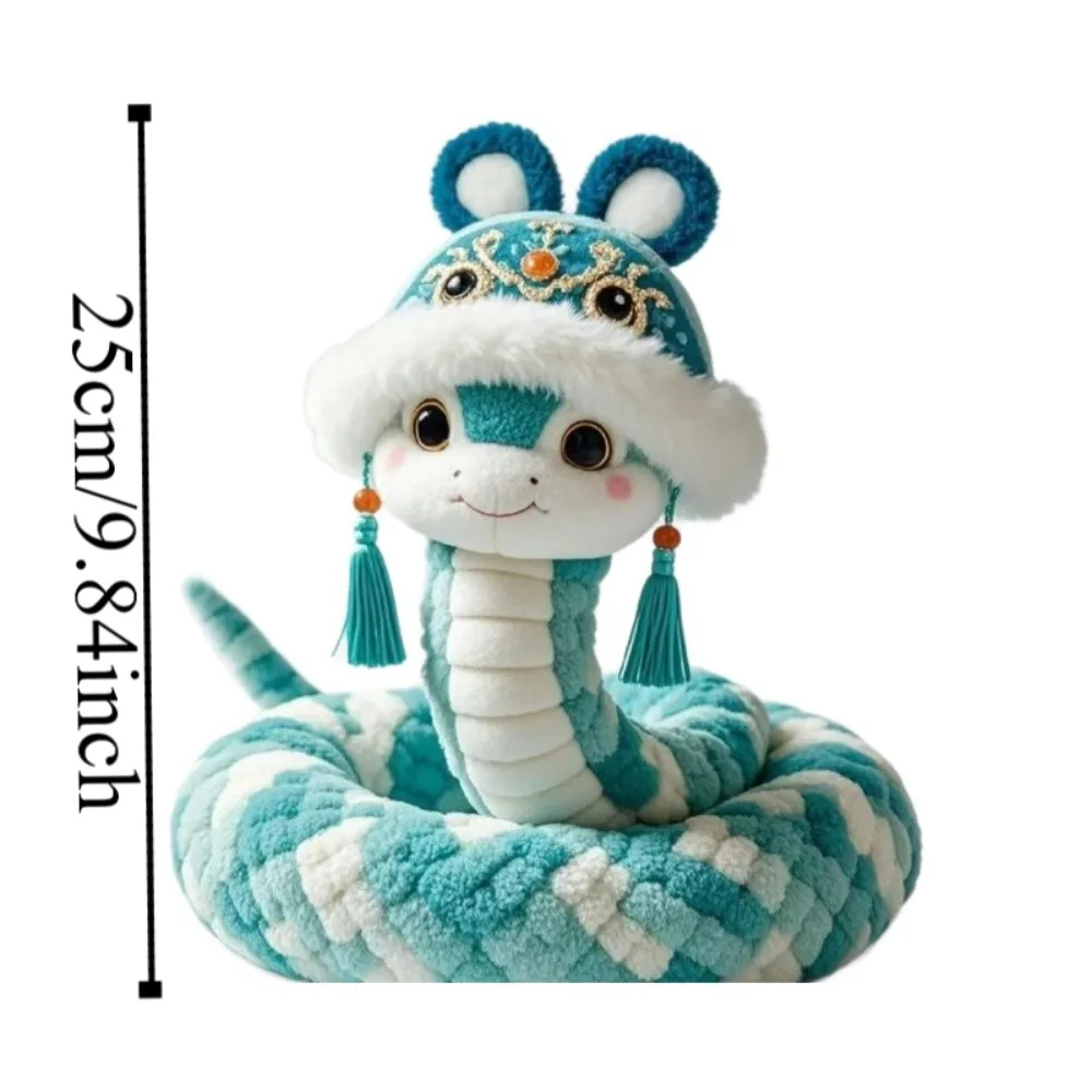 Oreiller doux, mascotte de l'année du serpent, mascotte de l'année du serpent de Style chinois, lisse au toucher, dessin animé serpent porte-bonheur pour ami