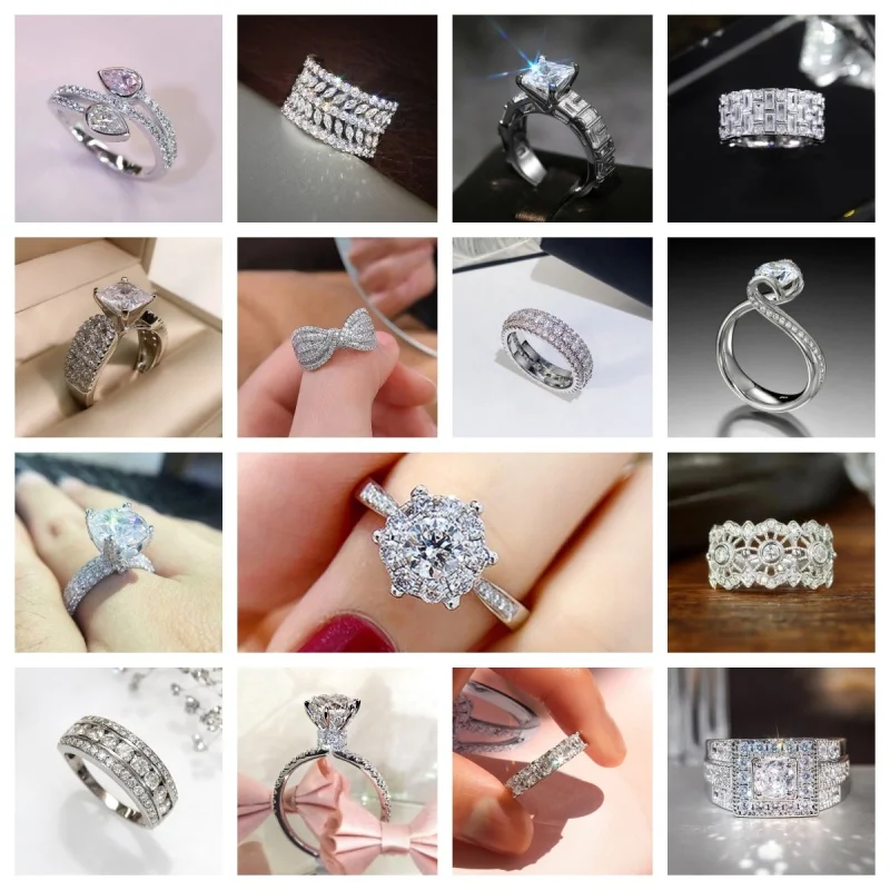 Attending A Banquet, Eternal Love, Bride's Wedding, Sparkling Zircon Ring, New Personalized High-end Minimalist Couple Jewelry