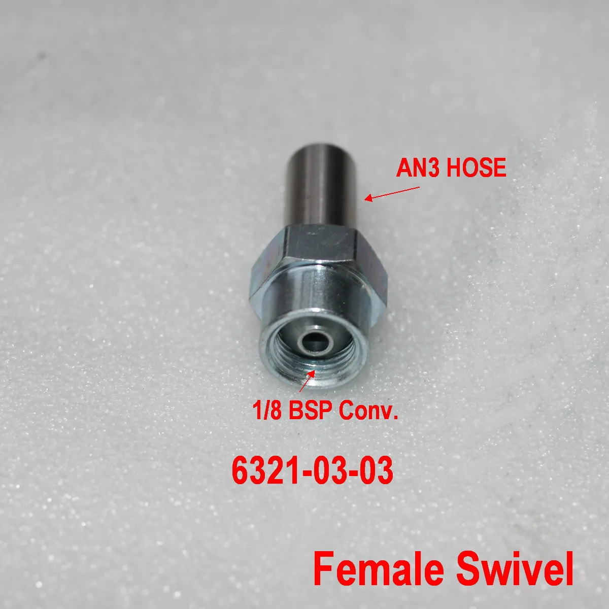 1/8BSP Female CONV. Swivel Fitting 3-pc For AN3 Braided Hose