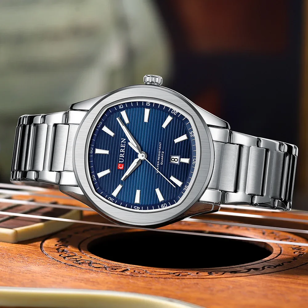 CURREN Men Watch Quartz Simple Male Wristwatch Luminous Waterproof with Date Relogio Masculino