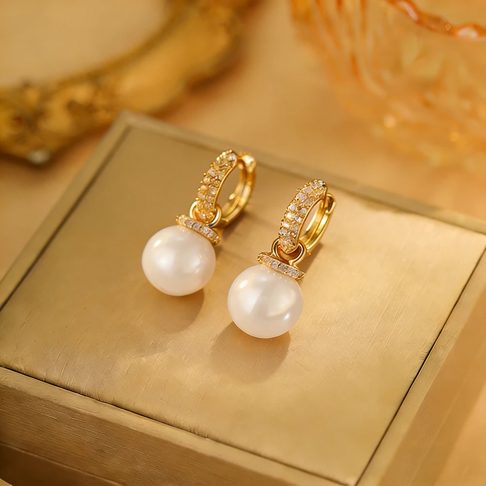 

Korean Fashion Trend Exquisite Luxury High Quality Imitation Pearl Earrings Gift Banquet Wedding Women Jewelry Earrings 2022