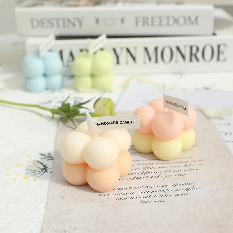 Candle Korea ins small cube Scented Candle Home Fragrance Geometric Shape Decoration Soy Wax Aromatherapy Candles Shooting Props